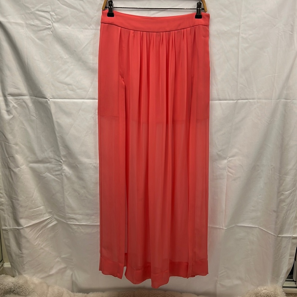 Zara long skirt double splits see through